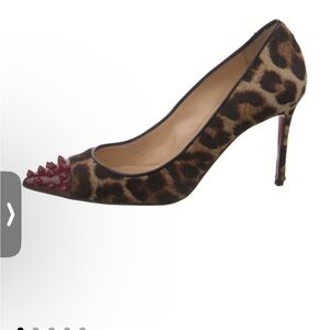 Leopard Print Stiletto with Red Accents